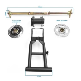 Wahacz tył QUAD ATV 110 125 8'' kpl.  ID259